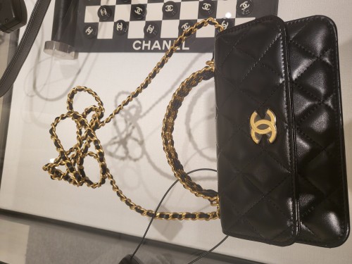 정품 샤넬백 23P 체인 탑핸들 플랩 폰 홀더 미니